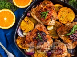 Печено пиле с ароматна марината с портокали по италиански на фурна - снимка на рецептата